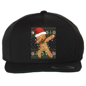 Dabbing Gingerbread Santa Christmas Boy  Xmas Cookie Wool Snapback Cap