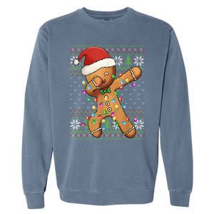 Dabbing Gingerbread Santa Christmas Boy  Xmas Cookie Garment-Dyed Sweatshirt