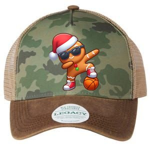 Dabbing Gingerbread Santa Christmas Basketball Xmas Gift Legacy Tie Dye Trucker Hat