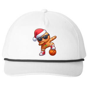 Dabbing Gingerbread Santa Christmas Basketball Xmas Gift Snapback Five-Panel Rope Hat