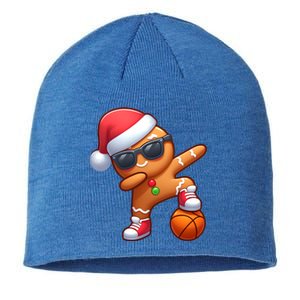 Dabbing Gingerbread Santa Christmas Basketball Xmas Gift Sustainable Beanie