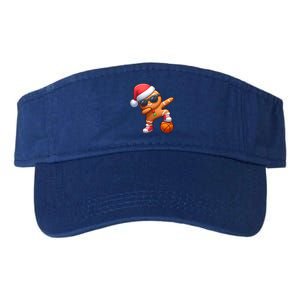 Dabbing Gingerbread Santa Christmas Basketball Xmas Gift Valucap Bio-Washed Visor