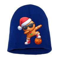 Dabbing Gingerbread Santa Christmas Basketball Xmas Gift Short Acrylic Beanie