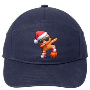 Dabbing Gingerbread Santa Christmas Basketball Xmas Gift 7-Panel Snapback Hat