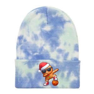 Dabbing Gingerbread Santa Christmas Basketball Xmas Gift Tie Dye 12in Knit Beanie