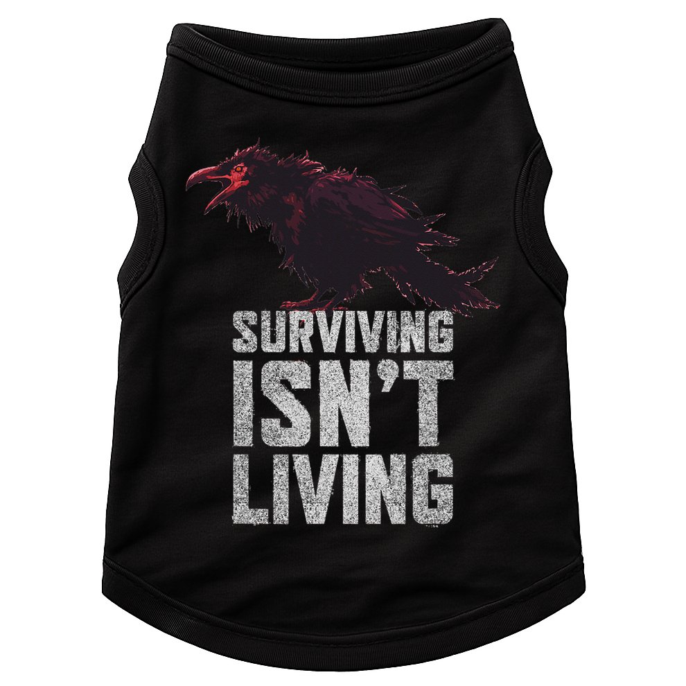 Days Gone Surving Isnt Living Corw Quote Big Chest Logo Doggie Tank