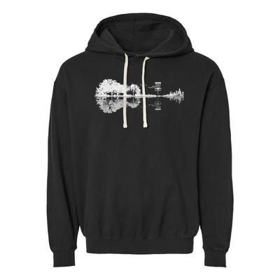 Disc Golf Sunset Guitar Guitarist Player Golfing Golfer Garment-Dyed Fleece Hoodie