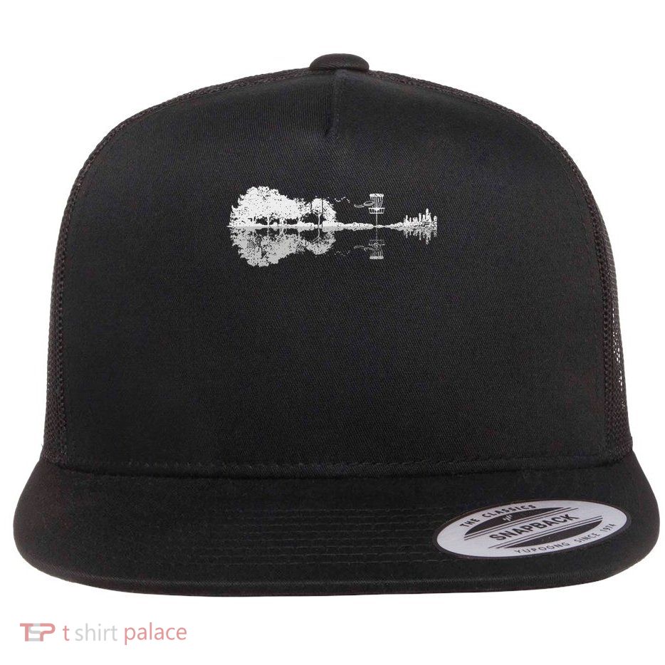 Disc Golf Sunset Guitar Guitarist Player Golfing Golfer Flatbill Hat