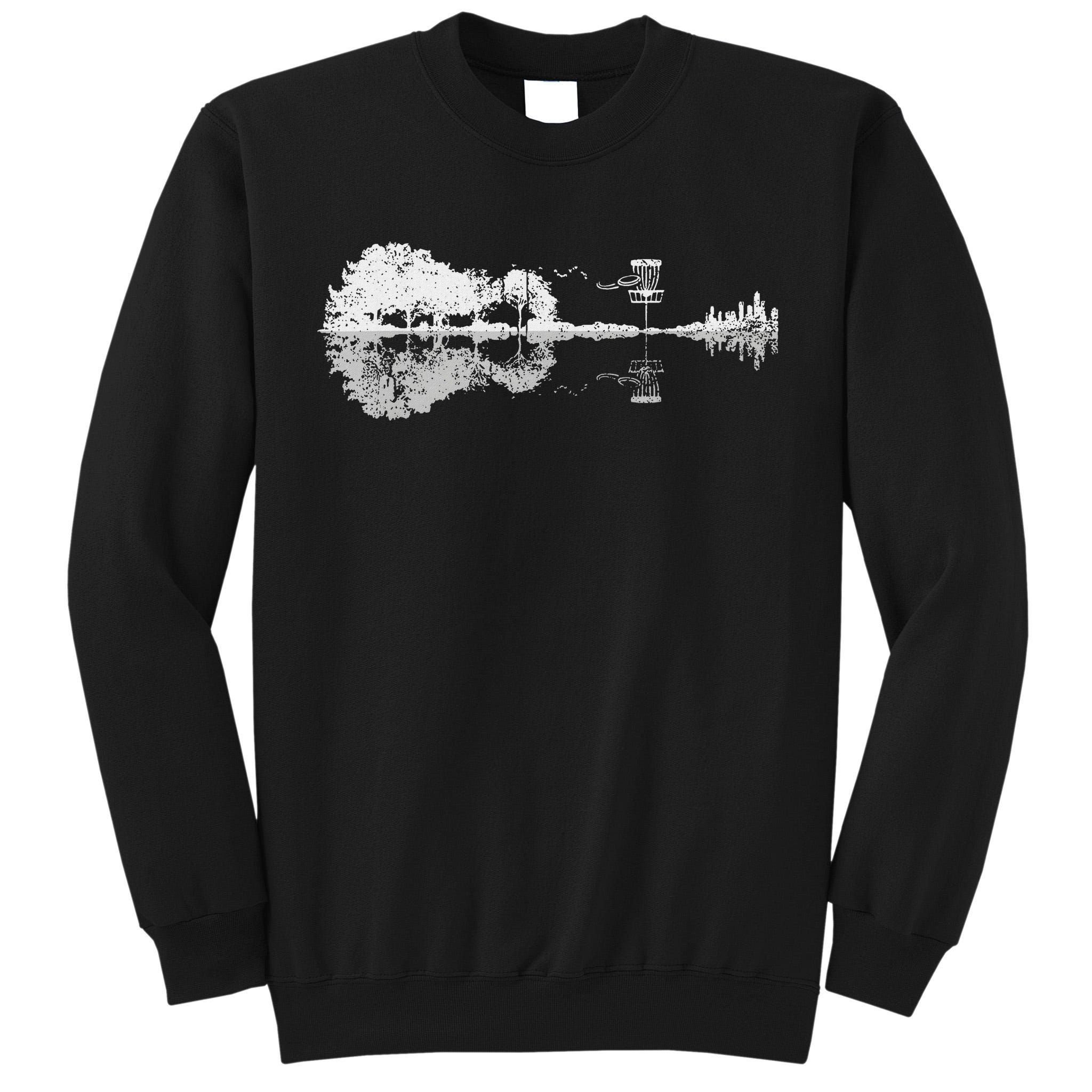 Disc Golf Sunset Guitar Guitarist Player Golfing Golfer Tall Sweatshirt