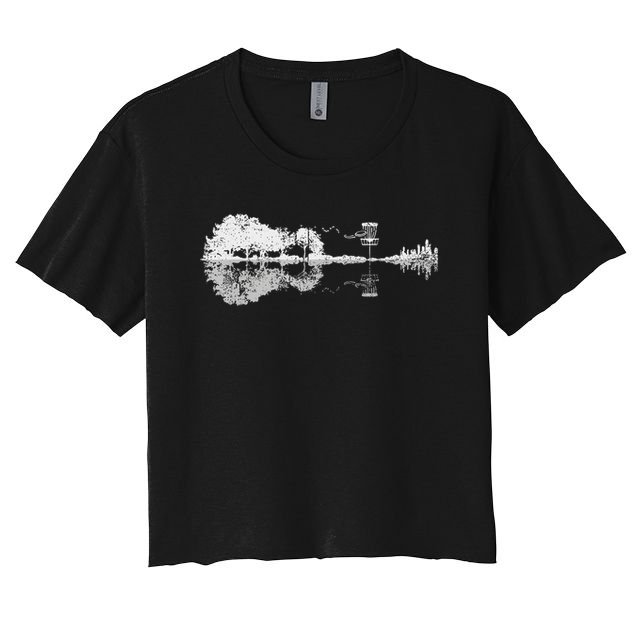 Disc Golf Sunset Guitar Guitarist Player Golfing Golfer Crop Top