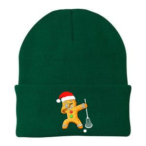 Dabbing Gingerbread Santa Lacrosse Christmas Xmas Knit Cap Winter Beanie