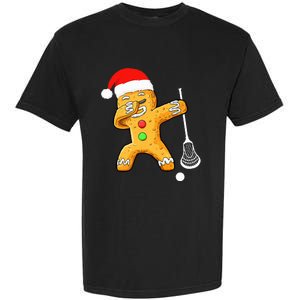 Dabbing Gingerbread Santa Lacrosse Christmas Xmas Garment-Dyed Heavyweight T-Shirt