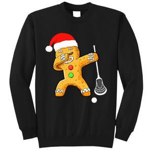 Dabbing Gingerbread Santa Lacrosse Christmas Xmas Sweatshirt