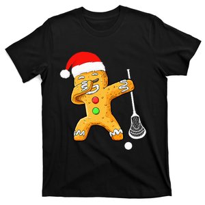 Dabbing Gingerbread Santa Lacrosse Christmas Xmas T-Shirt