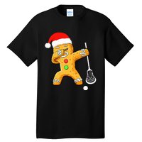 Dabbing Gingerbread Santa Lacrosse Christmas Xmas Tall T-Shirt