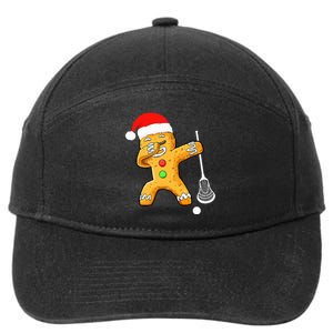 Dabbing Gingerbread Santa Lacrosse Christmas Xmas 7-Panel Snapback Hat