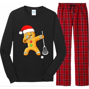 Dabbing Gingerbread Santa Lacrosse Christmas Xmas Long Sleeve Pajama Set