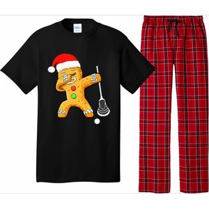 Dabbing Gingerbread Santa Lacrosse Christmas Xmas Pajama Set