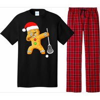 Dabbing Gingerbread Santa Lacrosse Christmas Xmas Pajama Set