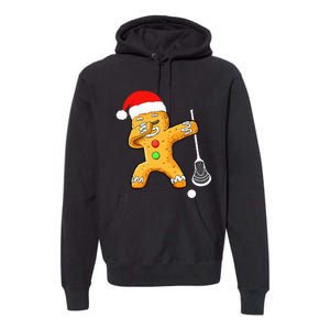 Dabbing Gingerbread Santa Lacrosse Christmas Xmas Premium Hoodie