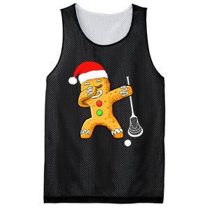 Dabbing Gingerbread Santa Lacrosse Christmas Xmas Mesh Reversible Basketball Jersey Tank