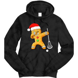 Dabbing Gingerbread Santa Lacrosse Christmas Xmas Tie Dye Hoodie