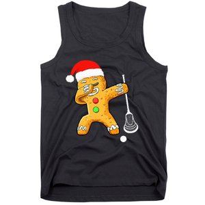 Dabbing Gingerbread Santa Lacrosse Christmas Xmas Tank Top