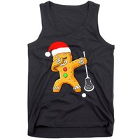 Dabbing Gingerbread Santa Lacrosse Christmas Xmas Tank Top