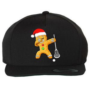 Dabbing Gingerbread Santa Lacrosse Christmas Xmas Wool Snapback Cap