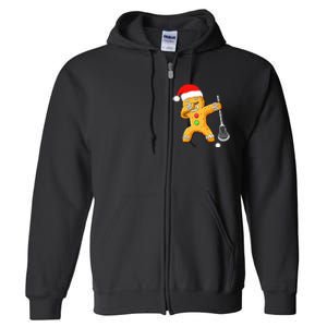 Dabbing Gingerbread Santa Lacrosse Christmas Xmas Full Zip Hoodie