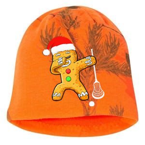 Dabbing Gingerbread Santa Lacrosse Christmas Xmas Kati - Camo Knit Beanie