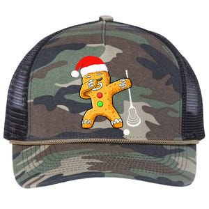 Dabbing Gingerbread Santa Lacrosse Christmas Xmas Retro Rope Trucker Hat Cap