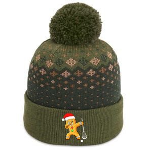 Dabbing Gingerbread Santa Lacrosse Christmas Xmas The Baniff Cuffed Pom Beanie