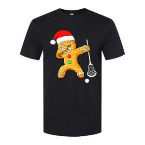 Dabbing Gingerbread Santa Lacrosse Christmas Xmas Softstyle CVC T-Shirt