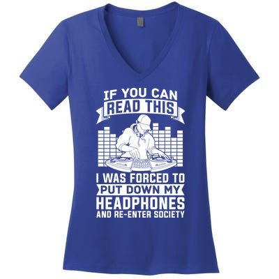 Dj Gear Set Turntable Meaningful Gift Vinyl Disc Jockey Dj Gift Women's V-Neck T-Shirt