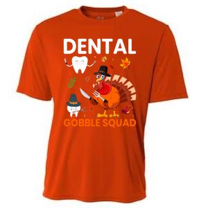 Dental Gobble Squad Thanksgiving Turkey Funny Dentist Great Gift Cooling Performance Crew T-Shirt