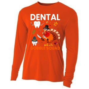 Dental Gobble Squad Thanksgiving Turkey Funny Dentist Great Gift Cooling Performance Long Sleeve Crew