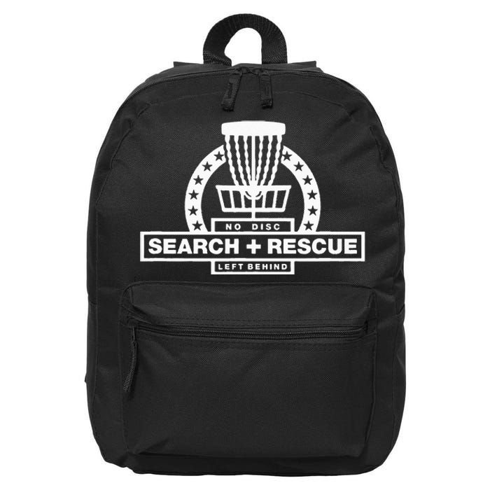 Disc Golf Search and Rescue Disc Golf Gift Funny Disc Golf 16 in Basic Backpack