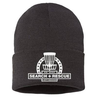 Disc Golf Search and Rescue Disc Golf Gift Funny Disc Golf Sustainable Knit Beanie