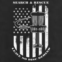Disc Golf Search & Rescue Leave No Disc Behind White Flag 7 Panel Mesh Trucker Snapback Hat