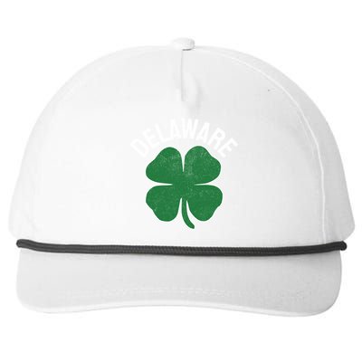 Delaware Gift St Patricks Day Shamrock Irish Gift Snapback Five-Panel Rope Hat