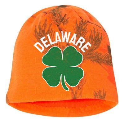 Delaware Gift St Patricks Day Shamrock Irish Gift Kati - Camo Knit Beanie