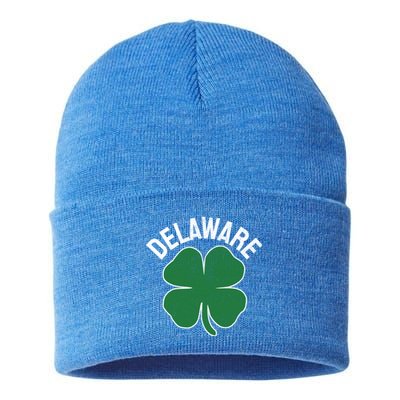 Delaware Gift St Patricks Day Shamrock Irish Gift Sustainable Knit Beanie