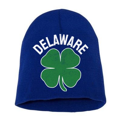 Delaware Gift St Patricks Day Shamrock Irish Gift Short Acrylic Beanie