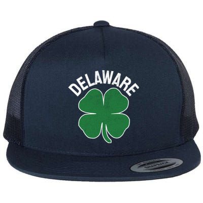 Delaware Gift St Patricks Day Shamrock Irish Gift Flat Bill Trucker Hat