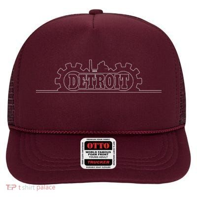 Detroit Gears Skyline High Crown Mesh Back Trucker Hat