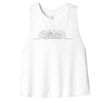 Detroit Gears Skyline Women's Racerback Cropped Tank