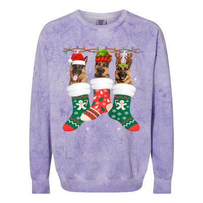 Dog Ger Shepherd Christmas Socks Funny Xmas Pajama Puppy Cool Gift Colorblast Crewneck Sweatshirt