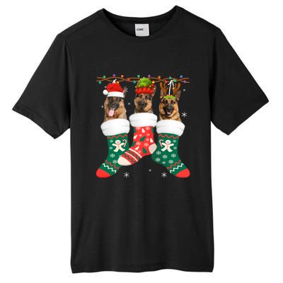 Dog Ger Shepherd Christmas Socks Funny Xmas Pajama Puppy Cool Gift Tall Fusion ChromaSoft Performance T-Shirt