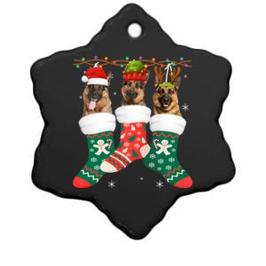 Dog Ger Shepherd Christmas Socks Funny Xmas Pajama Puppy Cool Gift Ceramic Star Ornament